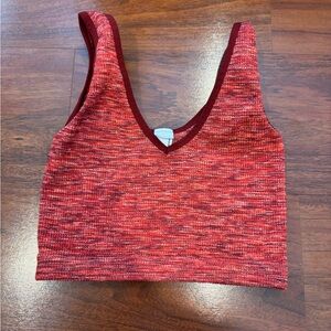 Colsie Red Marled V-Neck Crop Tank